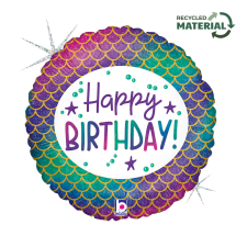 KORREKT WEB Happy Birthday Glitter Mermaid fólia lufi 46 cm party kellék