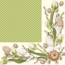 KORREKT WEB Húsvét Green Frame szalvéta 20 db-os 33x33 cm party kellék