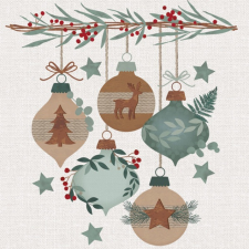 KORREKT WEB Karácsony Graphic Eco Baubles szalvéta 20 db-os 33x33 cm papírárú, csomagoló és tárolóeszköz