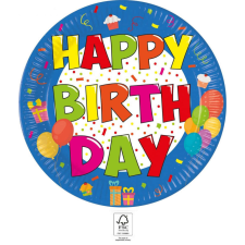 KORREKT WEB Kokliko Happy Birthday papírtányér 8 db-os 20 cm FSC party kellék