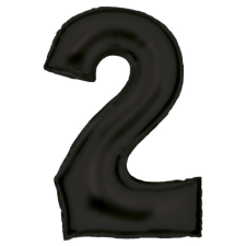 KORREKT WEB Lustre Black, Fekete 2-es szám fólia lufi 86 cm party kellék