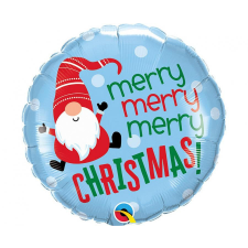 KORREKT WEB Merry Christmas Gnome, Karácsony fólia lufi 46 cm party kellék