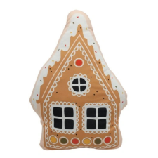 KORREKT WEB Mézeskalács házikó Sweet Karácsony formapárna, díszpárna 40x34 cm Velúr lakástextília