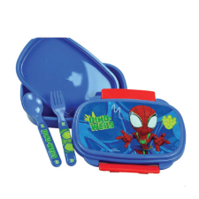 KORREKT WEB Pókember Dino-Webs szendvicsdoboz + evőeszköz szett uzsonnás doboz