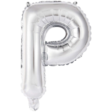 KORREKT WEB Silver, Ezüst P betű fólia lufi 45 cm party kellék