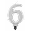 KORREKT WEB Silver Metallic, Ezüst számgyertya, tortagyertya 6-os