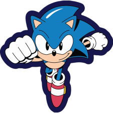 KORREKT WEB Sonic a sündisznó Run formapárna, díszpárna 40x40 cm Velúr lakástextília