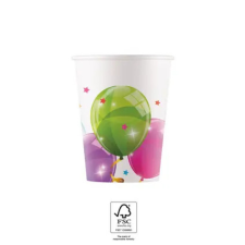 KORREKT WEB Sparkling Balloons, Lufis papír pohár 8 db-os 200 ml FSC party kellék