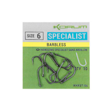 Korum XPERT SPECIALIST BARBLESS HOOKS - SIZE 6 horog
