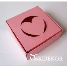 Köszönetajándék-doboz szív kivágással dekorációs kellék