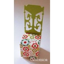  Köszönetajándék doboz virágos mintával (lapra szerelve) dekorációs kellék