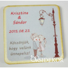  Köszönetajándék esküvői fényképes hűtőmágnes, 5x5cm dekorációs kellék
