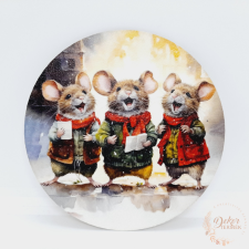  Koszorú közép - éneklő egérkék dekorációs kellék