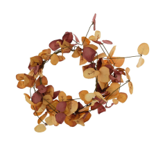  Koszorú leveles narancssárga 28cm dekorációs kellék