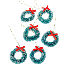  Koszorú mini masnival akasztós 4cm 6db-os dekorációs kellék