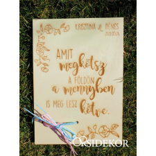  Kötélceremónia - fa tábla színes kötelekkel dekorációs kellék