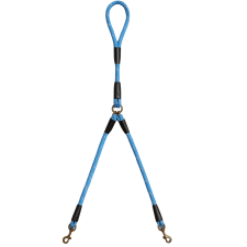  Kötélpóráz dupla elosztóval, 110 cm, kék nyakörv, póráz, hám kutyáknak