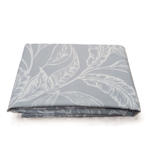 Kotonia Home Exotic terítő - 100% pamut, 180x180 cm, vízálló kreton, szürke levelek lakástextília