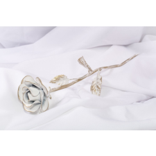  Kovácsoltvas rózsa - HÓFEHÉR/ARANY ANTIK ajándéktárgy