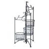  Kovácsoltvas Virágtartó Állvány - 3 Kosár - 49x98 cm