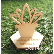  Kövirózsa fa köszönetajándék és ültetőkártya 2 az 1-ben dekorációs kellék