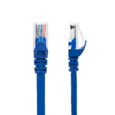  KPO2779B-3 UTP kábel, RJ45 dugó - dugó, Cat5e, kék, 3m kábel és adapter