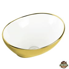  KR-707 fehér-arany kerámia design mosdó szaniter