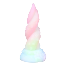 Kraken - csavart polipkar dildó - 18 cm (szivárvány) műpénisz, dildó