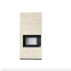  KRATKI FLOKI BOX 8 kW OXIDE BIANCO SZÍNŰ KÜLSŐ, VILÁGOS BELSŐ BURKOLATTAL JOBB OLDALÜVEGES KANDALLÓ
