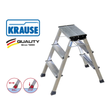 KRAUSE Fellépő ALU lépcsőfokos két oldalon járható gurulós 2x3 - ROLLY létra és állvány