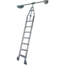 KRAUSE Stabilo lépcsőfokos elfordítható polclétra cső vezetősínnel, 1x7 (819420) létra és állvány
