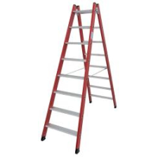 KRAUSE Stabilo műanyag lépcsőfokos két oldalon járható létra, 2x8 (815446) létra és állvány