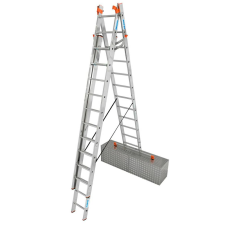 KRAUSE Tribilo Létrafokos Sokcélú Létra 3X12 Fokos Lépcsőfunkcióval (129789) létra és állvány