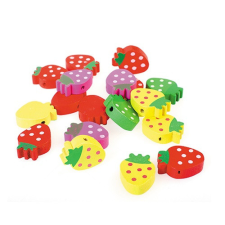  Kreatív CF fa figura eper 25 db/csomag dekorációs kellék