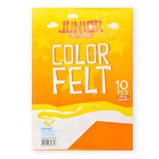 Kreatív Junior filc lapok A/4, narancssárga, 10 db/csomag méteráru