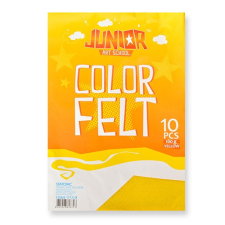 Kreatív Junior filc lapok A/4, sárga, 10 db/csomag méteráru