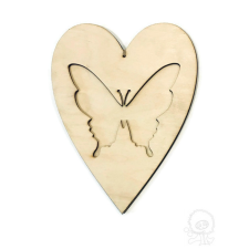 Kreativpartner Fa áttört szív lepke 15cm x 20cm dekorációs kellék