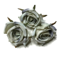 Kreativpartner Művirág - kinyílott rózsa - halványzöld - 3db dekorációs kellék