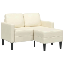  krémszínű bársony 2 üléses kanapé L-alakú kanapéval 125 cm bútor
