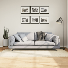  Krémszínű hosszú szálú bozontos modern szőnyeg 120 x 120 cm lakástextília