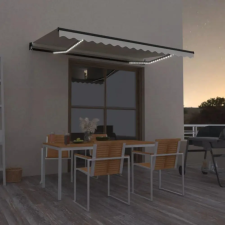 krémszínű kézzel kihúzható LED-es napellenző 450 x 300 cm nyílászáró