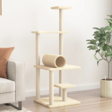  Krémszínű macskabútor szizál kaparófákkal 136 cm macskafelszerelés