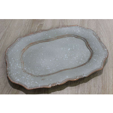  Krémszínű ovális tálca patinával 38cm konyhai eszköz