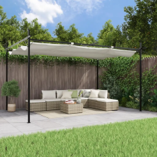  krémszínű pergola behúzható tetővel 395 x 292 x 230 cm kerti tárolás
