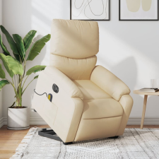  krémszínű szövet dönthető elektromos álló masszázsfotel masszázsfotel