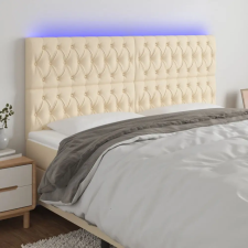  krémszínű szövet LED-es fejtámla 180x7x118/128 cm ágy és ágykellék