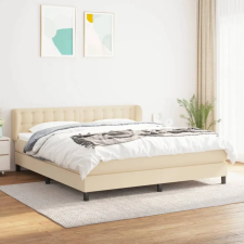  krémszínű szövet rugós ágy matraccal 160 x 200 cm ágy és ágykellék