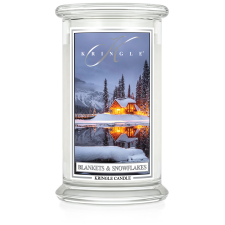 Kringle Candle Blankets & Snowflakes nagy 2 kanócos illatgyertya (624 g), gyertya
