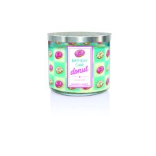 Kringle Candle születésnapi torta fánk 3 kanócos illatgyertya 411g, gyertya