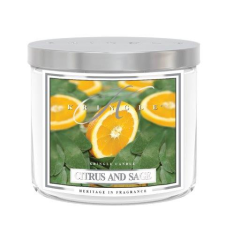 Kringle Candle TUMBLER Citrus és zsálya illatú gyertya közepes, 2 kanócos (411 g), gyertya